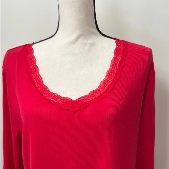 Disney Red Long Sleeve V-Neck Top - Picture 2 of 16
